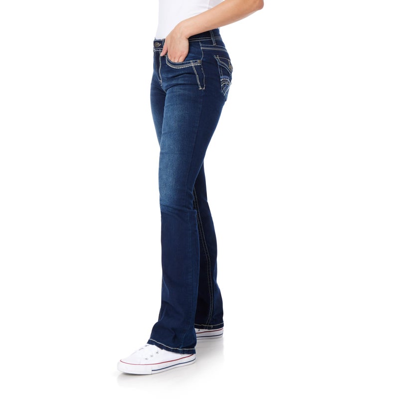 WallFlower Legendary Bootcut Jeans for Women, Classic Fit Mid-Rise Insta Stretch Denim in Standard and Plus Size, Juniors Jeans - Amy, 16 Plus - Image 1